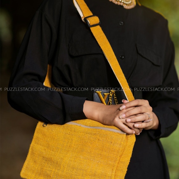 Pure Hemp Crossbody Bag Yellow - Picture 2 of 7